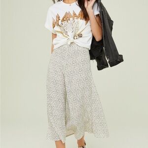 NWT Altar’d State Brylee Midi Skirt- black and white dot patterned size large